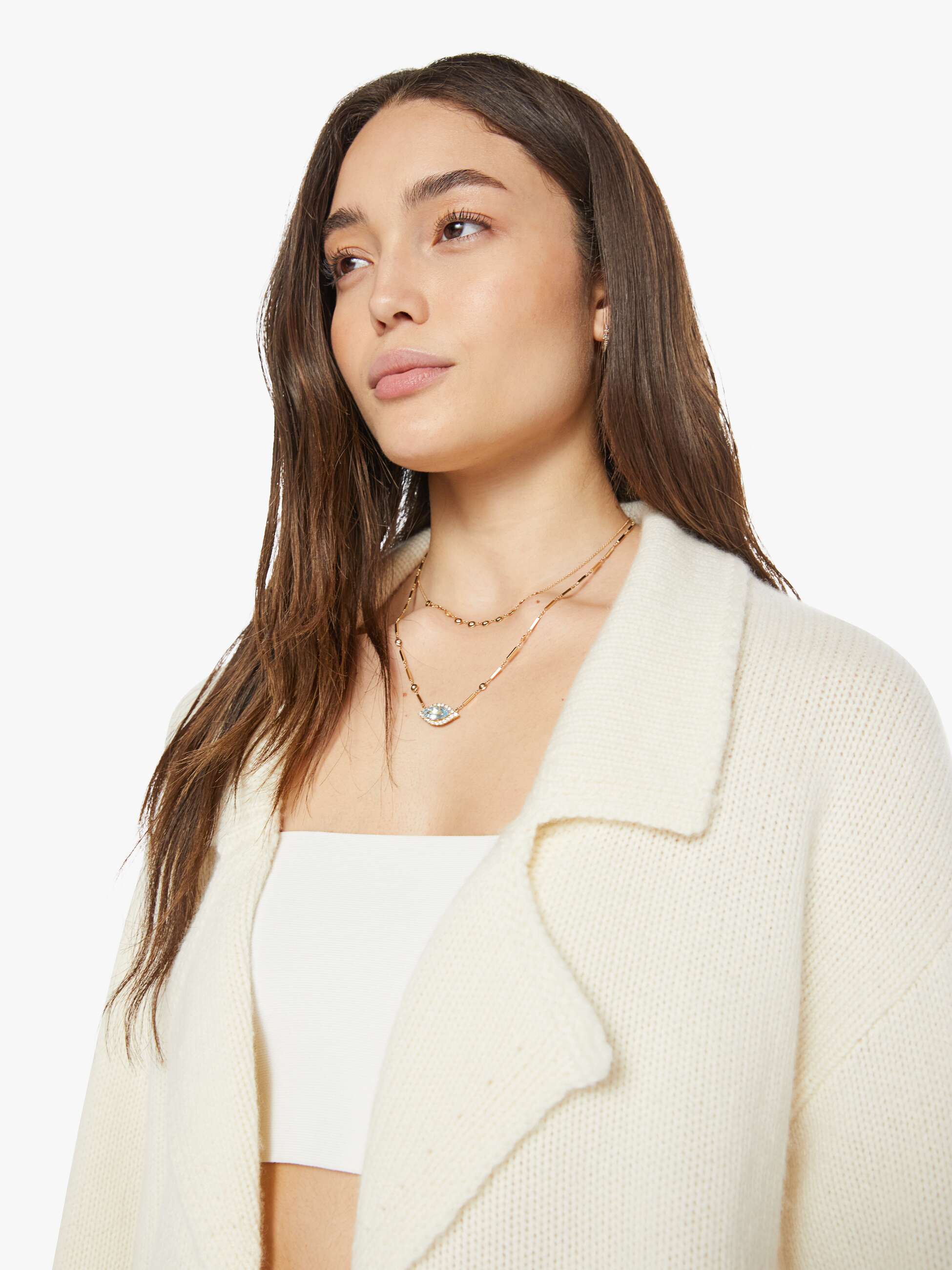 SABLYN Tyra Relaxed Collared Cardigan - Gardenia